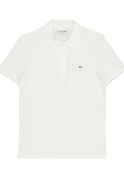 Lacoste stretch slim fit polo, heren polo extra getailleerd, wit