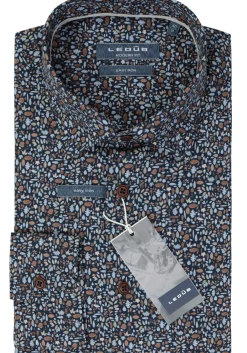 Ledub modern fit overhemd, donkerblauw