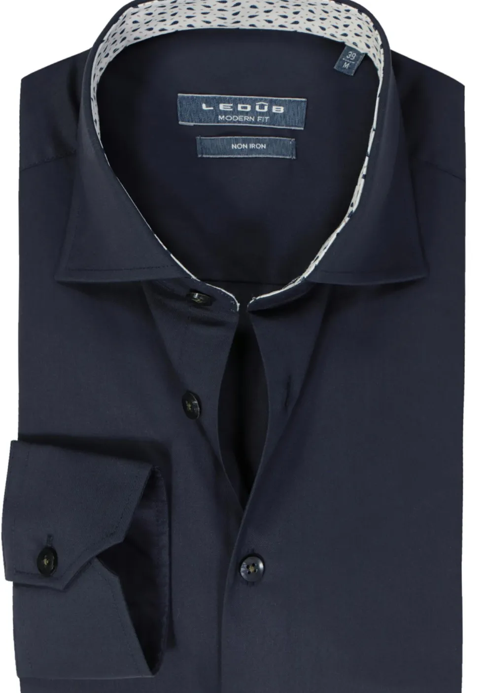 Ledub modern fit overhemd, donkerblauw