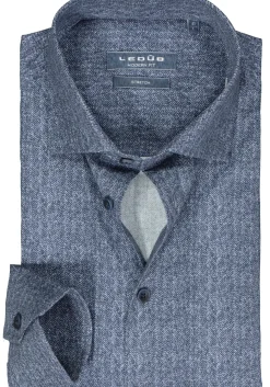 Ledub modern fit overhemd, donkerblauw dessin