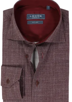 Ledub modern fit overhemd, donkerrood