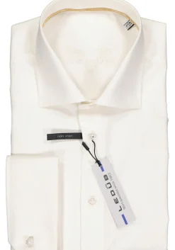 Ledub modern fit overhemd, dubbele manchet, beige twill