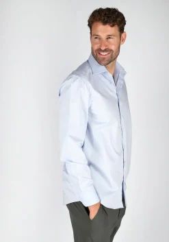 Ledub modern fit overhemd, lichtblauw twill
