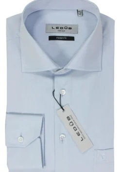 Ledub modern fit overhemd, lichtblauw twill