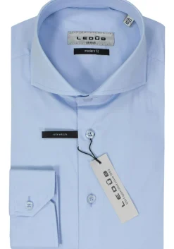 Ledub modern fit overhemd, lichtblauw stretch