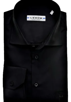 Ledub modern fit overhemd, mouwlengte 72 cm, zwart