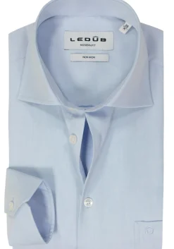 Ledub modern fit overhemd, mouwlengte 7, lichtblauw twill