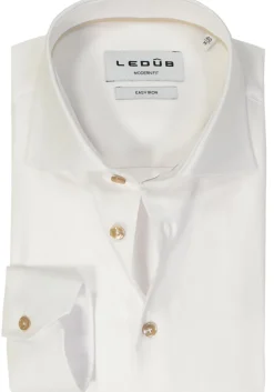 Ledub modern fit overhemd, popeline, wit