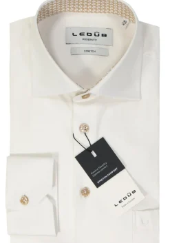 Ledub modern fit overhemd, popeline, wit