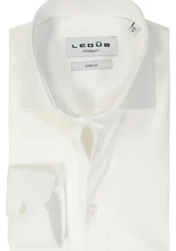 Ledub modern fit overhemd, popeline, wit