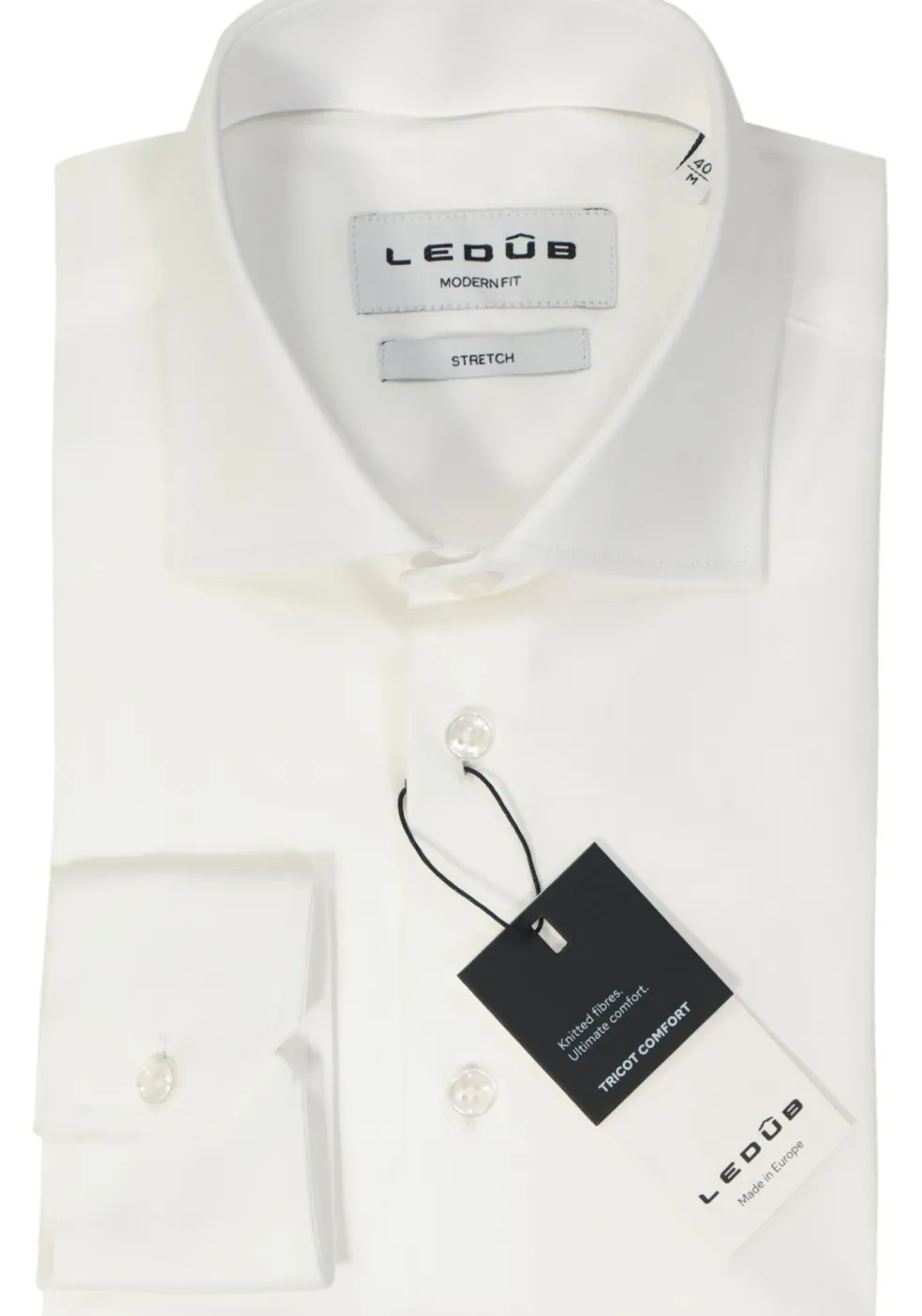 Ledub modern fit overhemd, popeline, wit