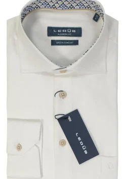 Ledub modern fit overhemd, twill, wit