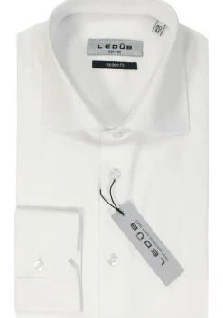 Ledub modern fit overhemd, wit twill