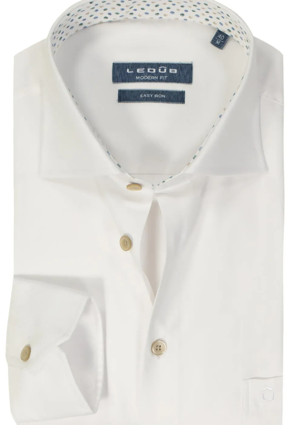 Ledub modern fit overhemd, wit