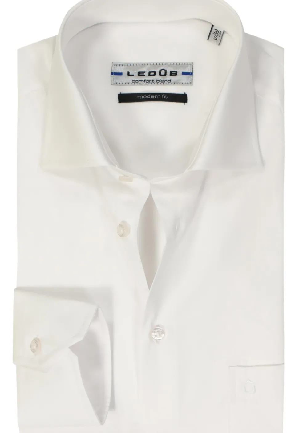 Ledub modern fit overhemd, wit