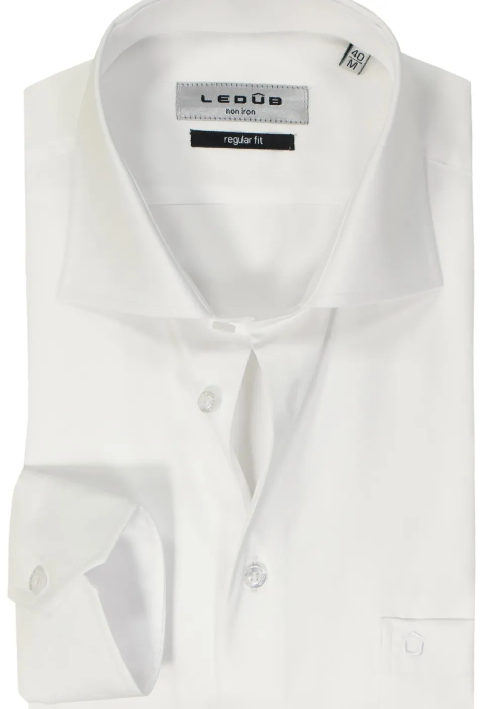 Ledub regular fit overhemd, wit twill