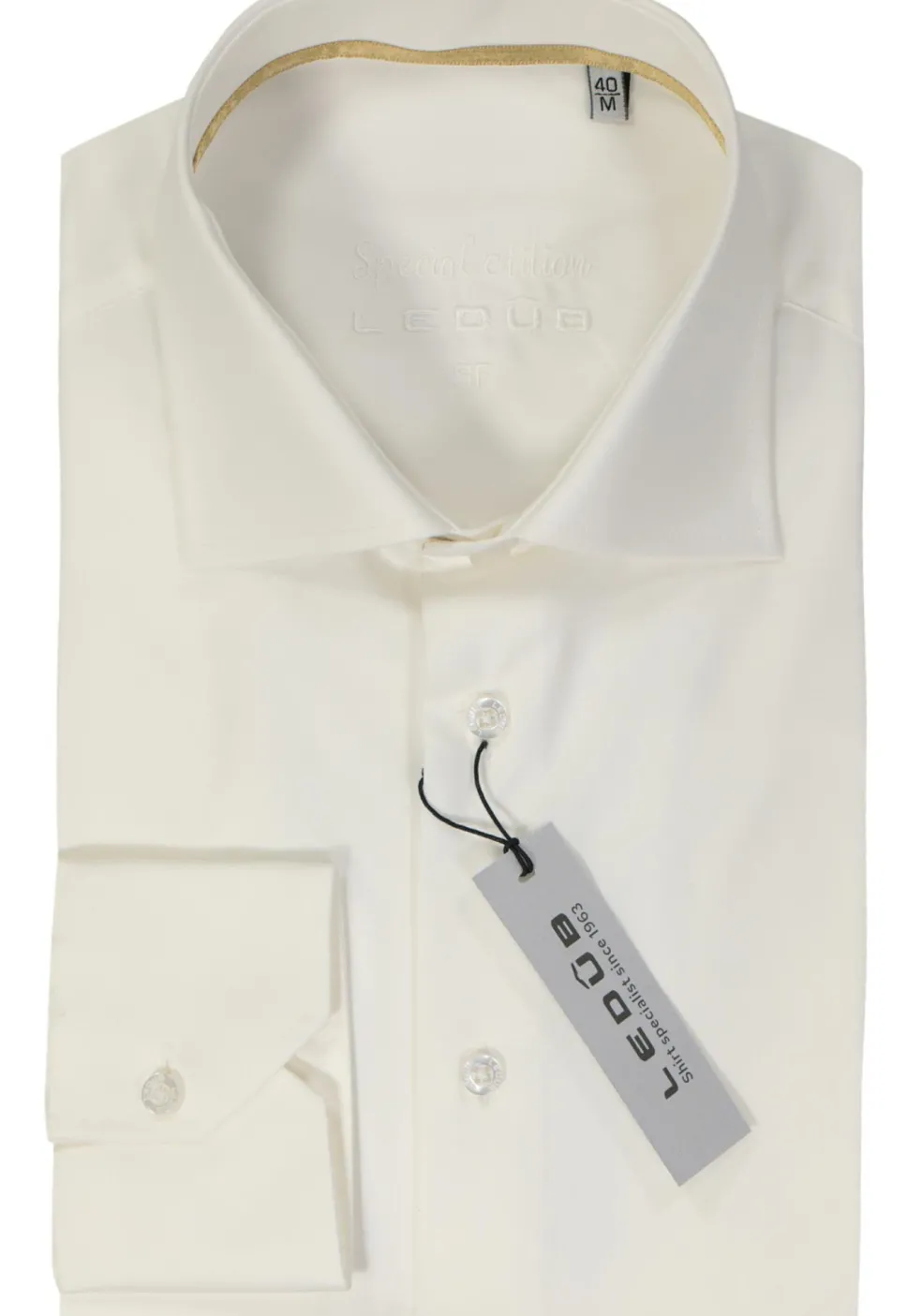 Ledub slim fit overhemd, beige twill