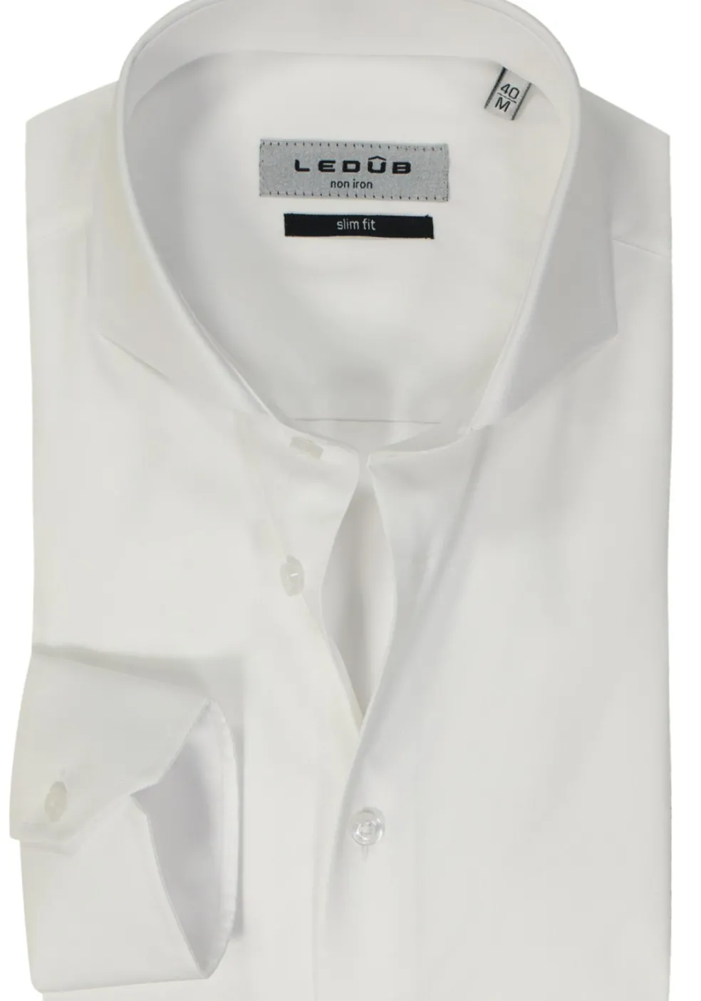 Ledub slim fit overhemd, wit