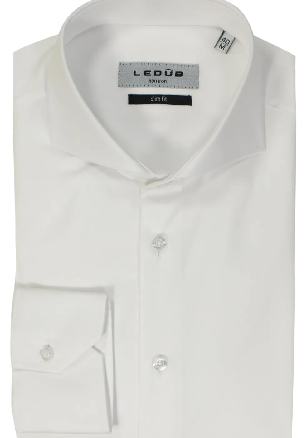 Ledub slim fit overhemd, wit