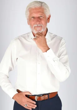 Ledub slim fit overhemd, wit twill