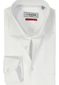 Ledub slim fit overhemd, wit twill