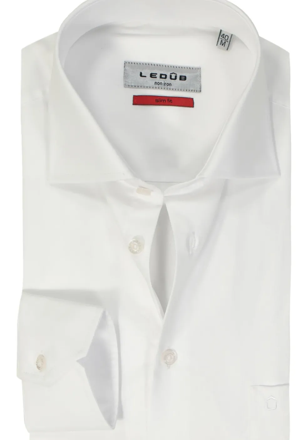 Ledub slim fit overhemd, wit twill