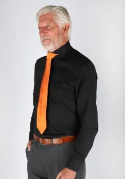 Ledub slim fit overhemd, zwart