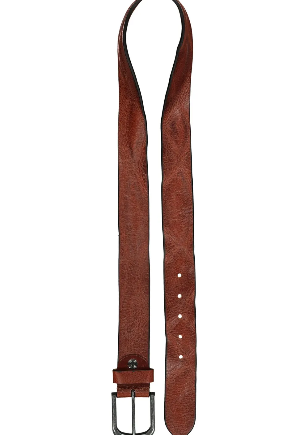 LINDENMANN leren heren riem, cognac