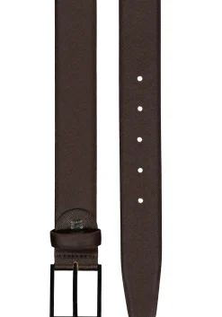 LINDENMANN leren heren riem, donkerbruin