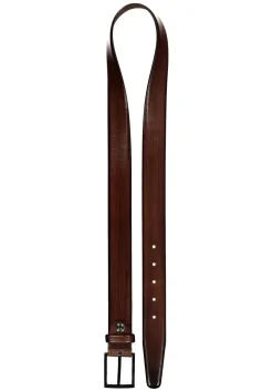 LINDENMANN leren heren riem, donkerbruin