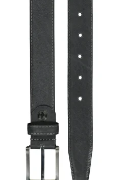 LINDENMANN leren heren riem, grijs