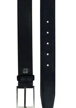 LINDENMANN leren heren riem, marine blauw