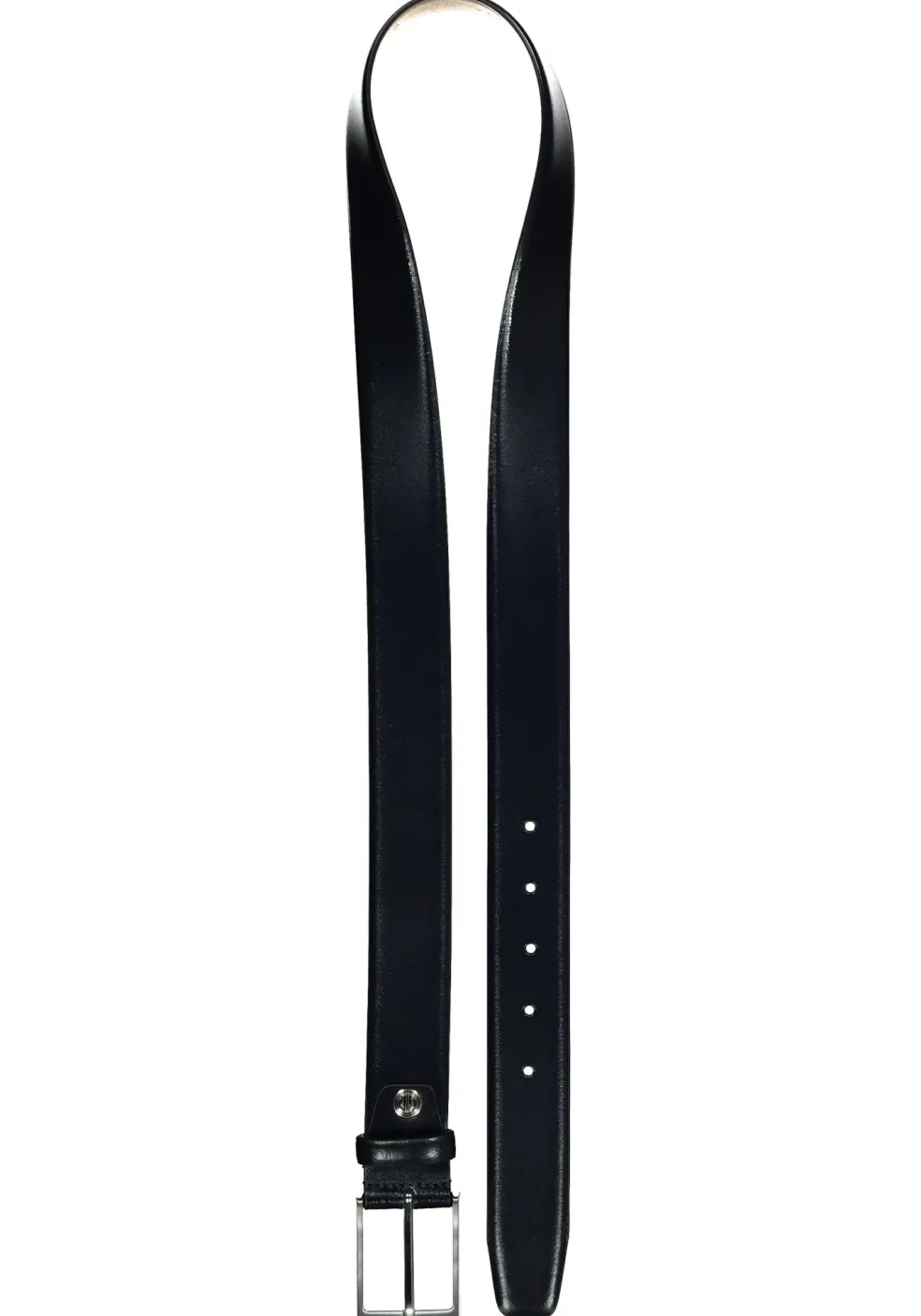 LINDENMANN leren heren riem, marine blauw