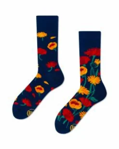 Many Mornings unisex sokken, Flower Power Navy