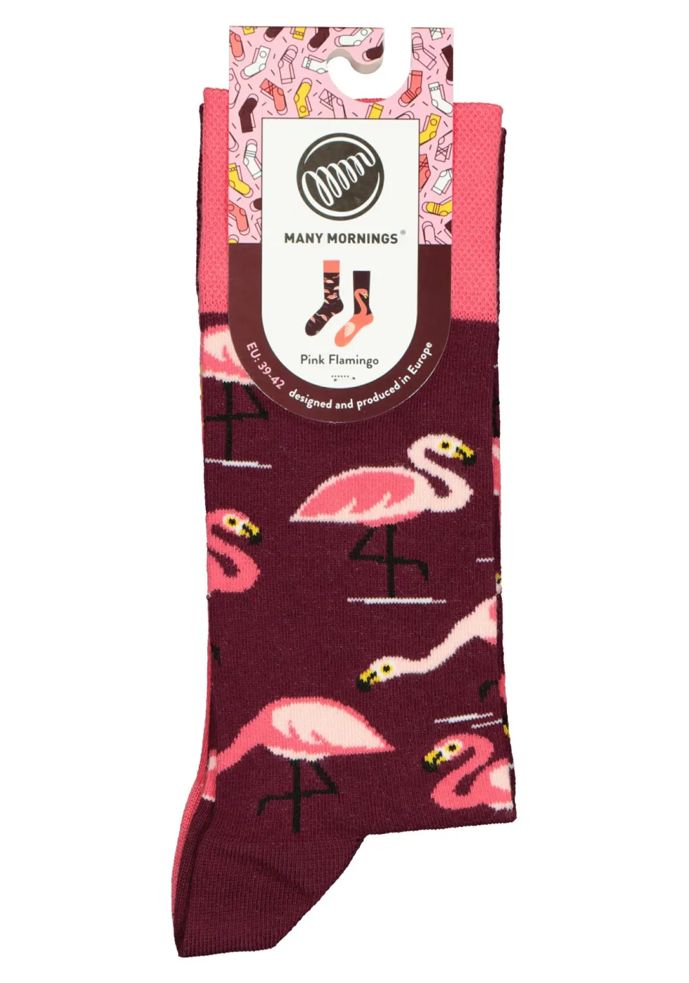 Many Mornings unisex sokken Pink Flamingo