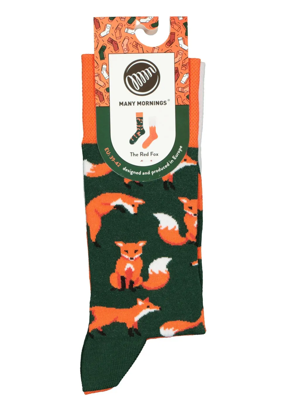 Many Mornings unisex sokken Red Fox