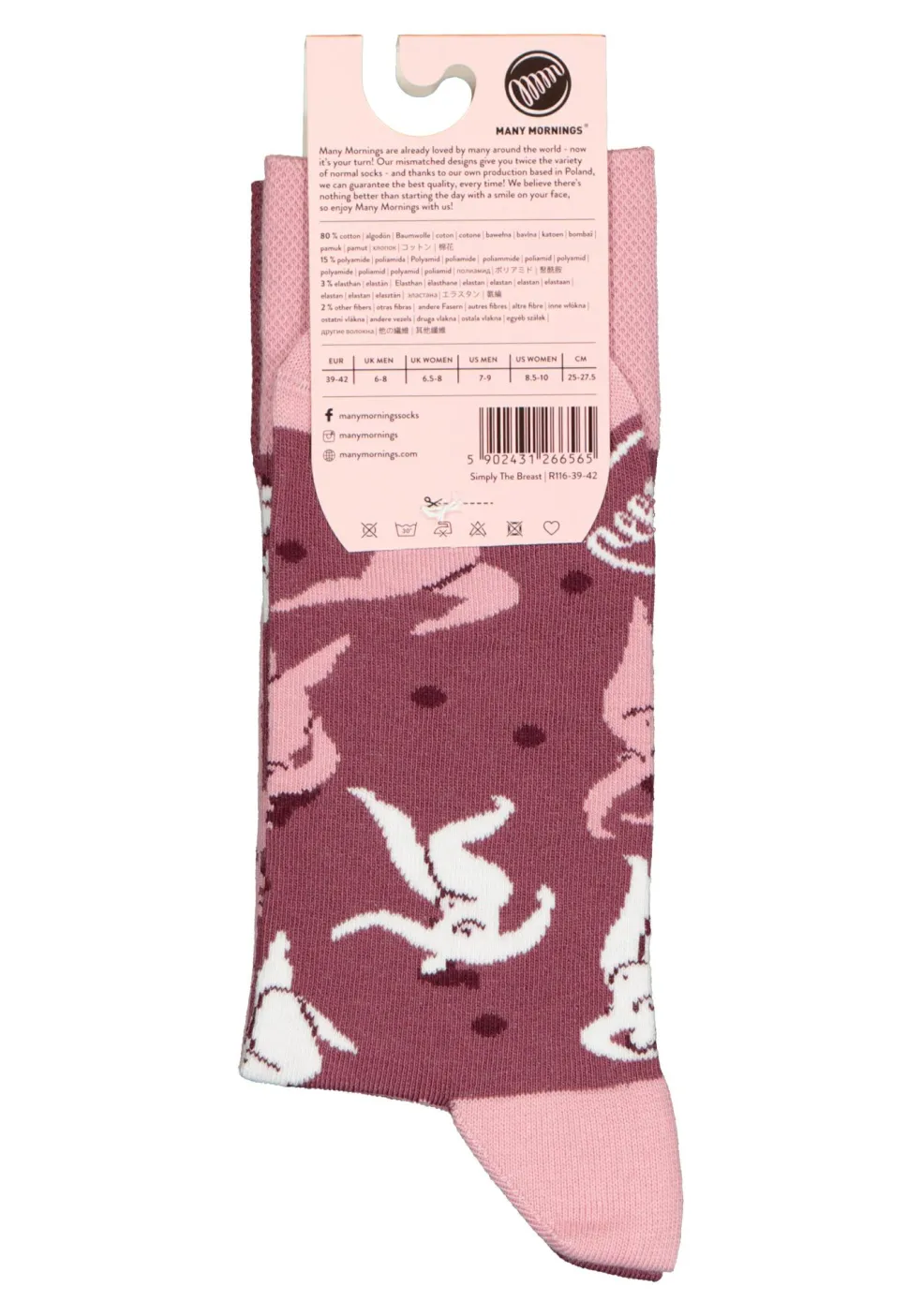 Many Mornings unisex sokken Simply The Breast