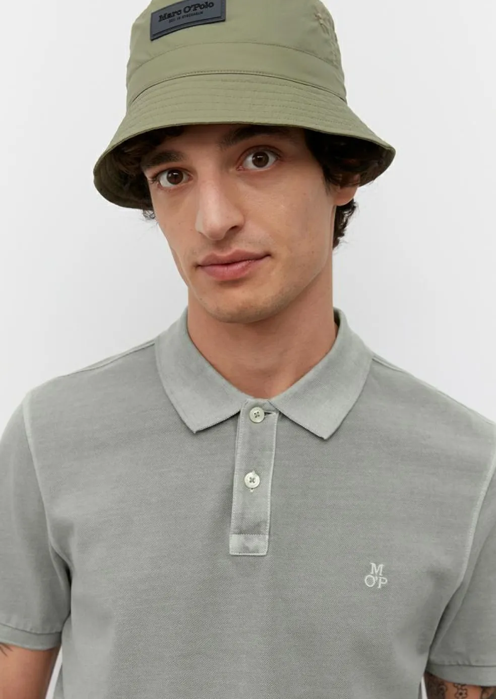 Marc O'Polo regular fit polo, heren poloshirt, grijs