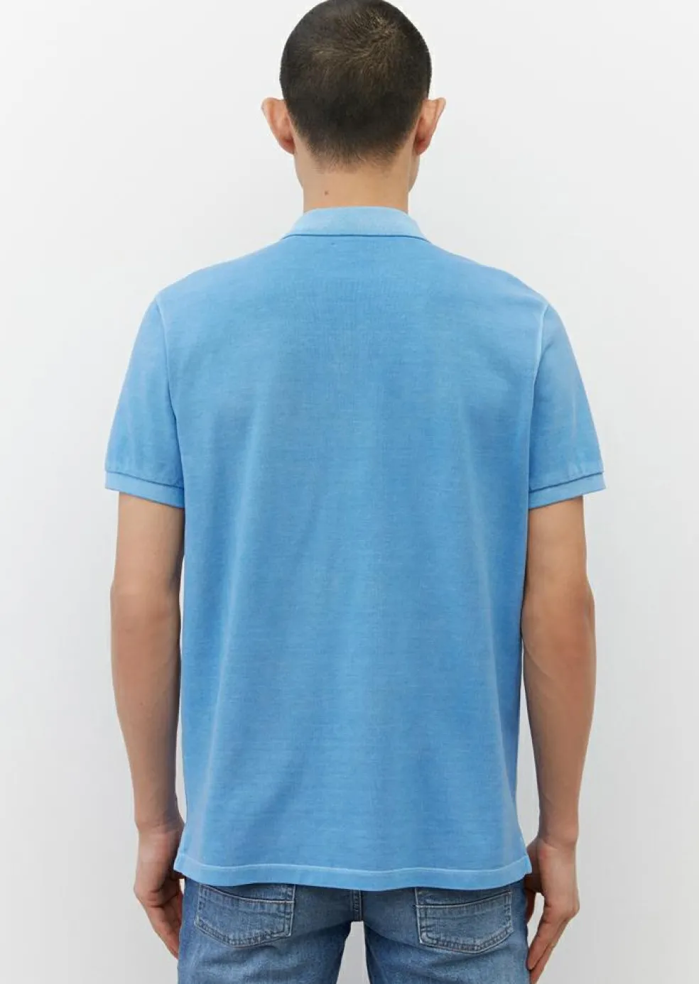 Marc O'Polo regular fit polo, heren poloshirt, azuurblauw