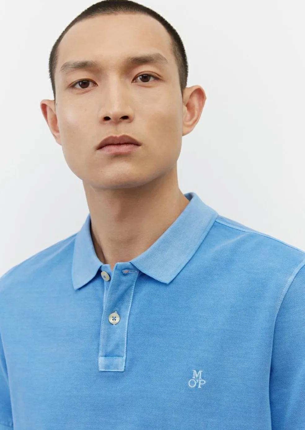 Marc O'Polo regular fit polo, heren poloshirt, azuurblauw