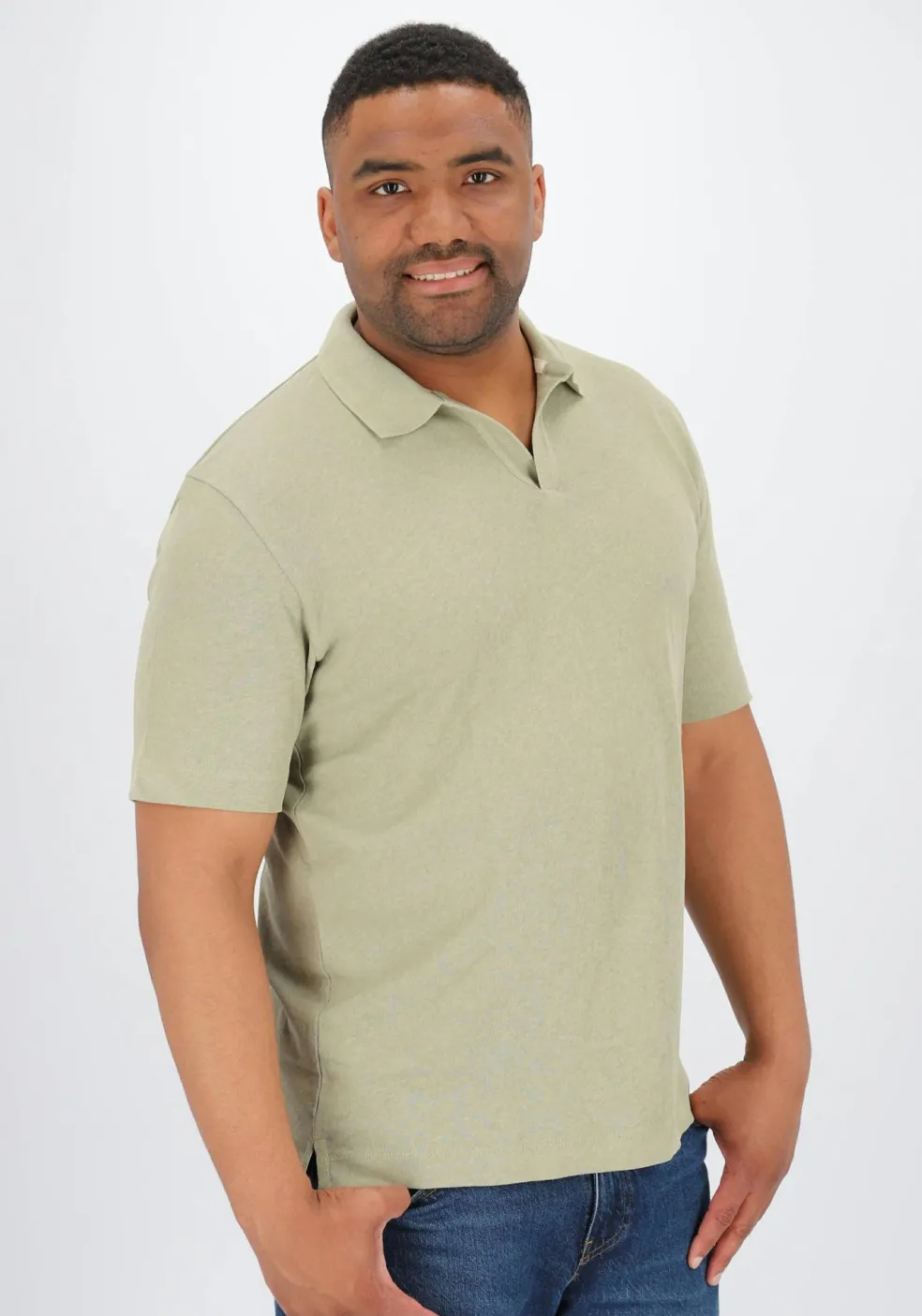 Marc O'Polo regular fit polo, heren poloshirt korte mouw, licht saliegroen