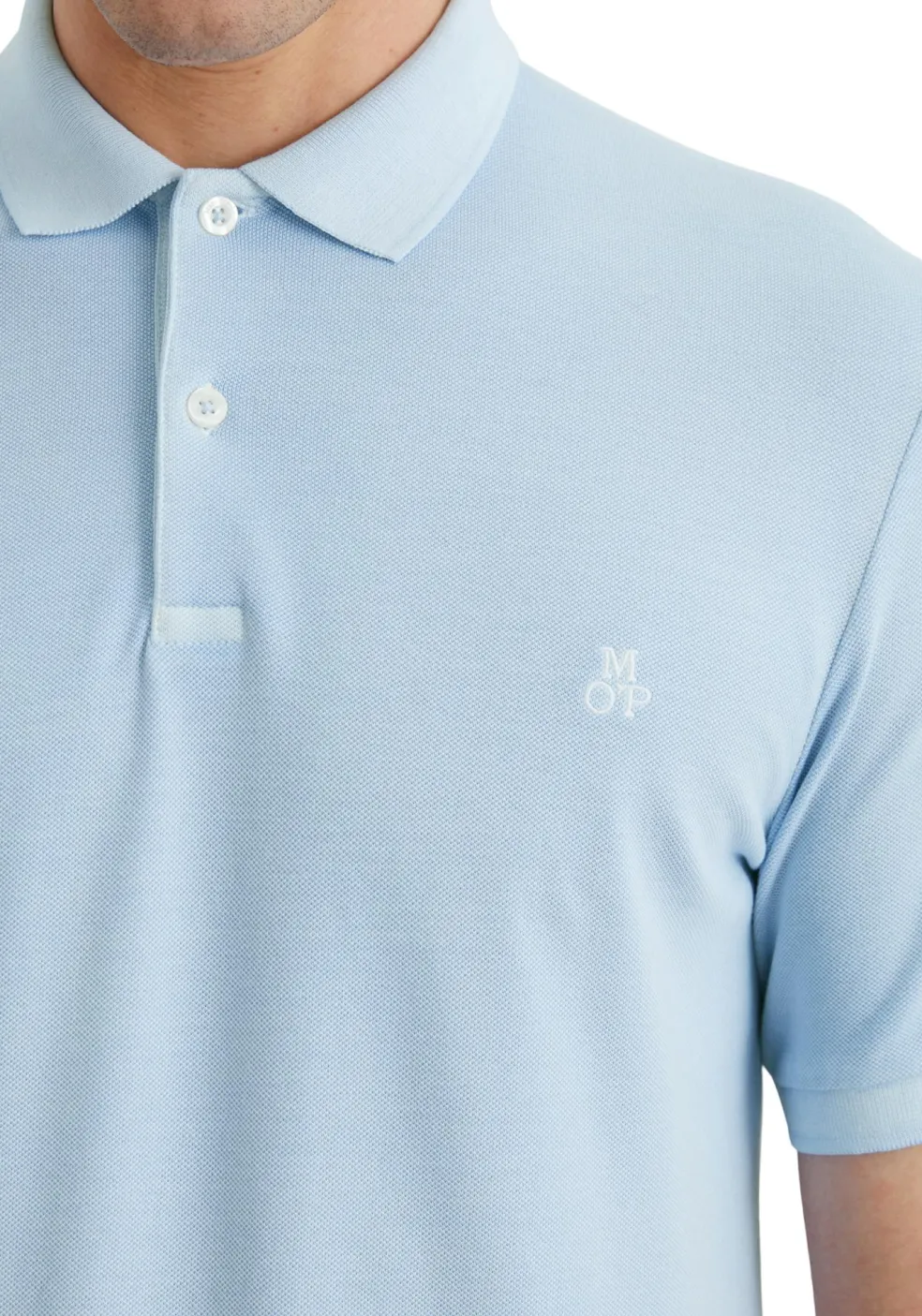 Marc O'Polo regular fit polo, heren poloshirt korte mouw, lichtblauw