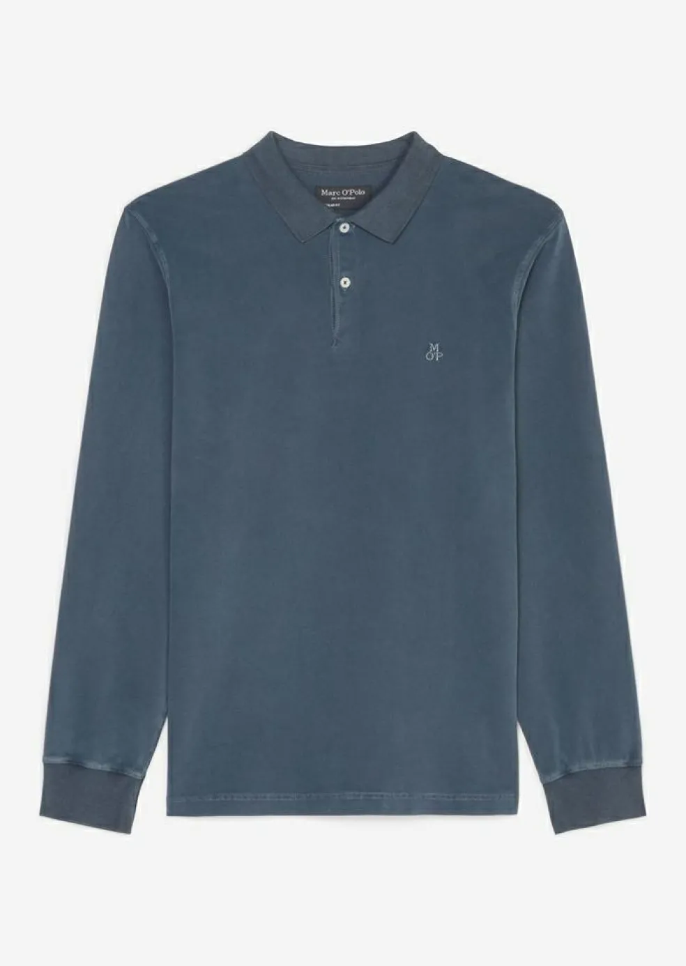 Marc O'Polo regular fit polo, heren poloshirt lange mouw, donkerblauw