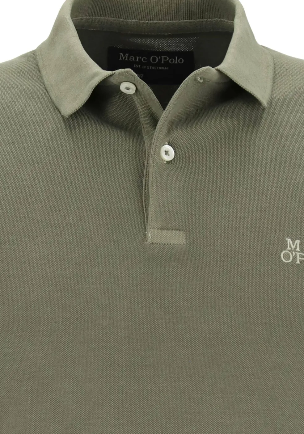 Marc O'Polo shaped fit polo, heren poloshirt, olijfgroen