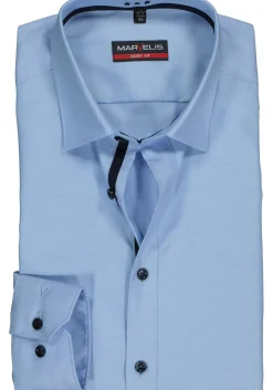 MARVELIS body fit overhemd, lichtblauw twill (contrast)