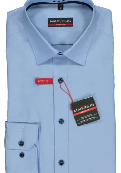 MARVELIS body fit overhemd, lichtblauw twill (contrast)