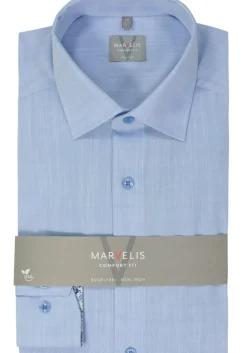 MARVELIS comfort fit overhemd, popeline, lichtblauw