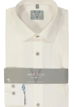 MARVELIS comfort fit overhemd, popeline, off-white