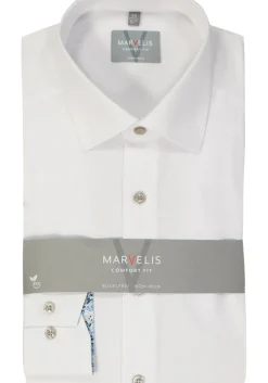 MARVELIS comfort fit overhemd, popeline, wit