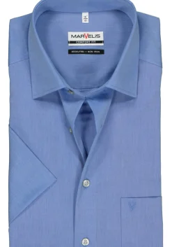 MARVELIS comfort fit overhemd, korte mouw, blauw